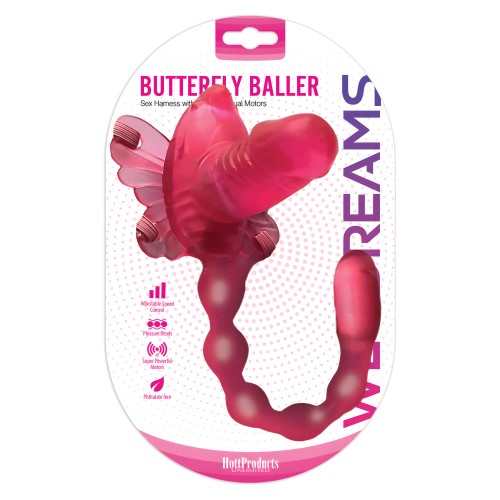 Arnés Sex Baller Butterfly con Dildo - Rosa
