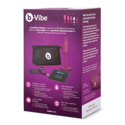 b-Vibe Plug Pesado Vibratorio M Rosa
