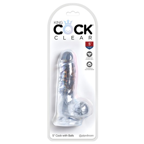 King Cock Clear 5" Pene con Bolas