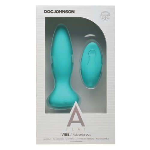 A Play Plug Anal Silicona Recargable Aventurero con Control Remoto - Verde