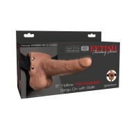 Fetish Fantasy Series 6" Hollow Rechargeable Strap On w/ Balls - Tan