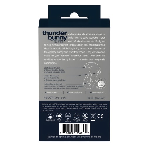 VeDO Thunder Bunny Rechargeable Ring - Black Pearl