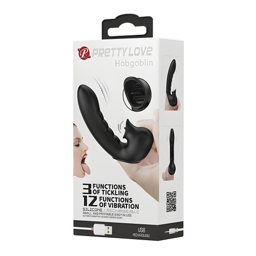 Pretty Love Hobgoblin Vibrador Dedo Succionador - Negro