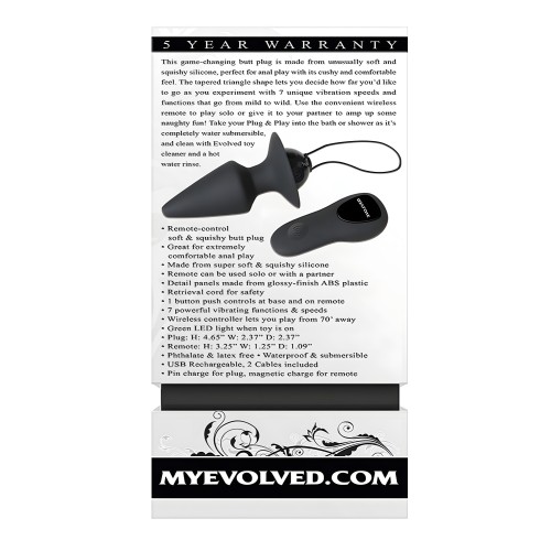Plug Anal Remoto Evolved - Negro