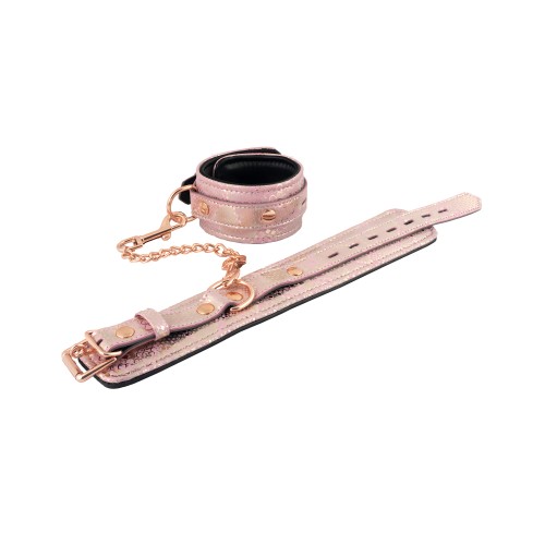Restricciones para Tobillos Spartacus con Forro de Cuero - Microfibra de Serpiente Rosa