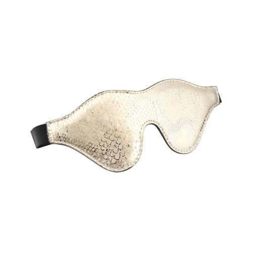 Spartacus Blindfold w/Leather - White Snakeskin Micro Fiber
