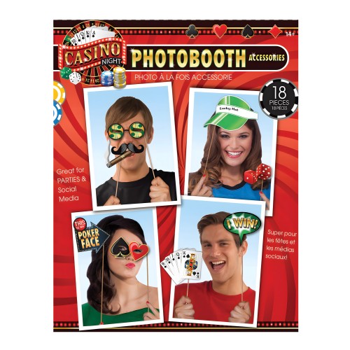 Casino Photo Booth Prop Kit - Set of 18 pc