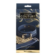 Collar de Vinilo Bondage Couture - Azul