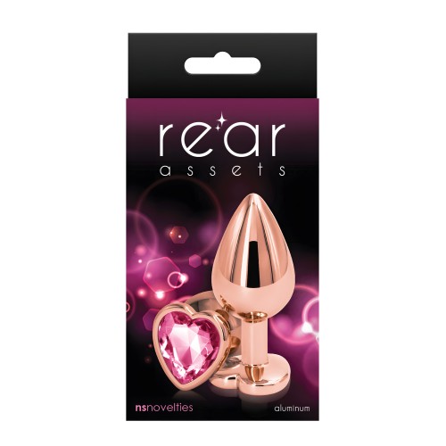 Rear Assets Rose Gold Heart Anal Toy - Pink