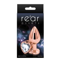 Rear Assets Rose Gold Heart Medium - Clear