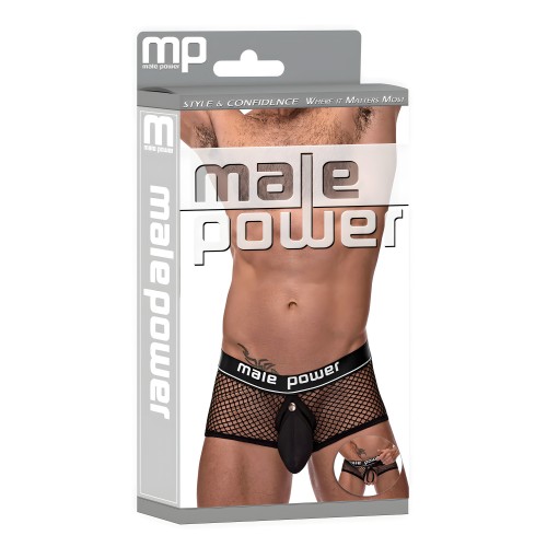 Cock Pit Fishnet Mini Cock Ring Short Black SM