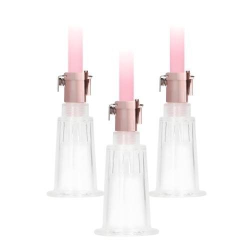 Shots Pumped Set de Bombas para Clítoris y Pezones Rosa Oro