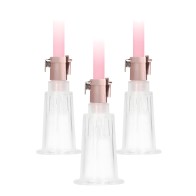 Shots Pumped Set de Bombas para Clítoris y Pezones Rosa Oro