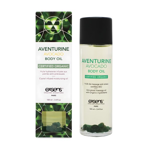EXSENS of Paris Organic Body Oil w/Stones - Adventurine Avocado 100 ml