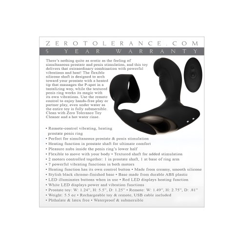 Zero Tolerance Vibrador Prostata Recargable - Negro