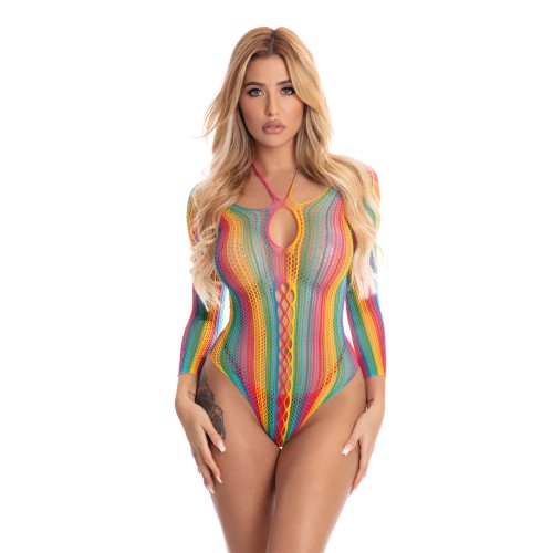 Bodysuit de Manga Larga Rainbow Pink Lipstick