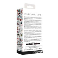 Shots Ouch Old School Tattoo Style Hand Cuffs Black