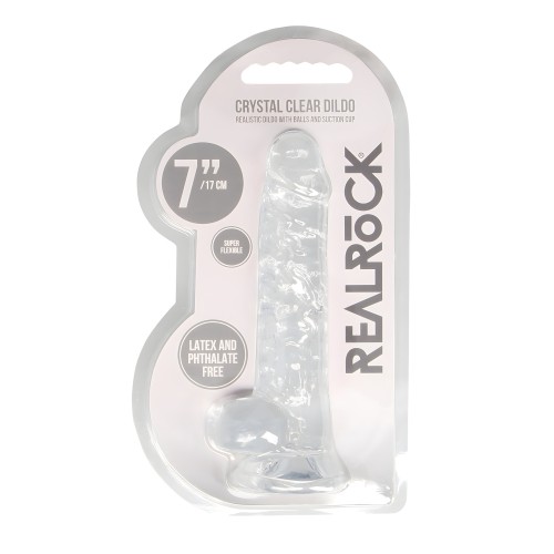 Shots RealRock Realistic 7" Dildo w/Balls - Clear