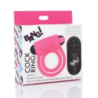 Bang! Vibrating Cock Ring & Bullet w/Remote Control - Pink