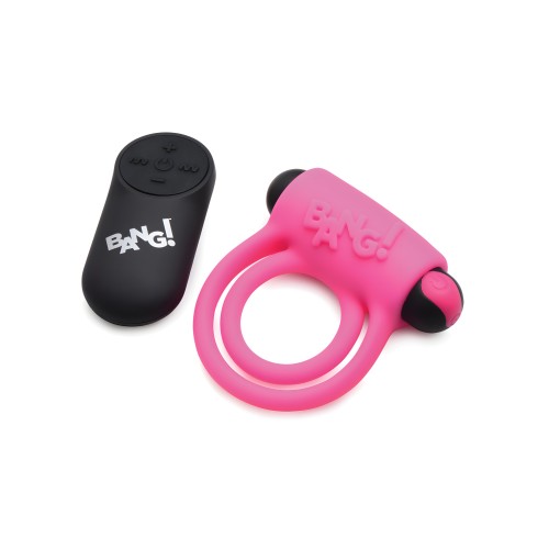 Bang! Vibrating Cock Ring & Bullet w/Remote Control - Pink