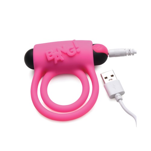 Bang! Vibrating Cock Ring & Bullet w/Remote Control - Pink