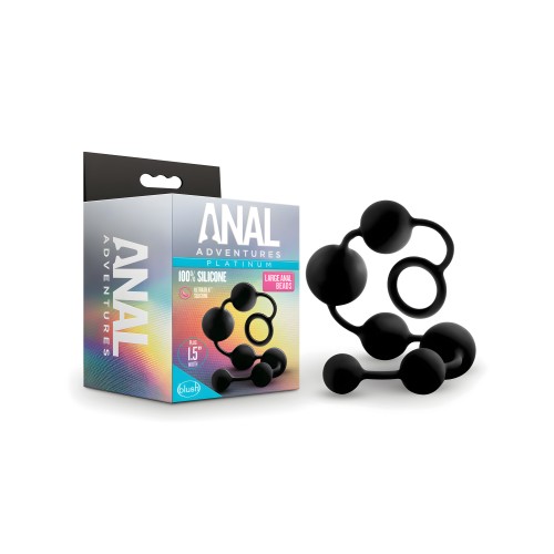 Blush Anal Adventures Platinum Silicone Anal Beads - Large Black