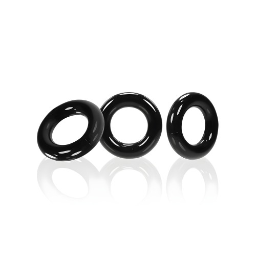 Anillos Oxballs Willy - Negro Paquete de 3