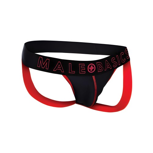 Male Basics Jockstrap Neon Rojo MD - Soporte Elegante