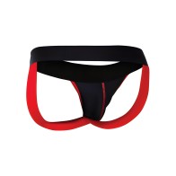 Male Basics Jockstrap Neon Rojo MD - Soporte Elegante