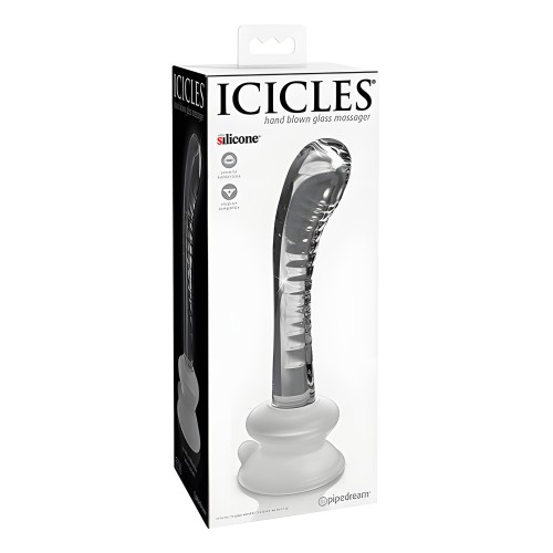 Icicles No. 88 Hand Blown Glass G-Spot Massager w/Suction Cup - Clear