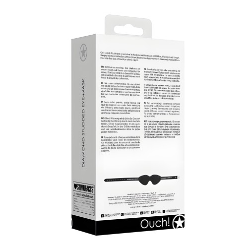 Shots Ouch Diamond Studded Eye Mask - Black