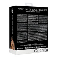 Ouch Men's Large Buckle Harness for Bondage Play