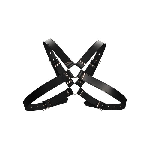Ouch Men's Large Buckle Harness for Bondage Play