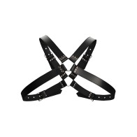 Ouch Men's Large Buckle Harness for Bondage Play