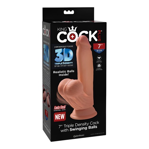 King Cock Plus Pene de 7" - Beige