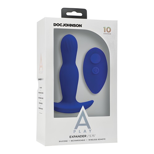 Plug Anal Expandible Recargable A Play con Control Remoto - Azul Real