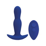 A Play Expander Rechargeable Silicone Anal Plug w/Remote - Royal Blue