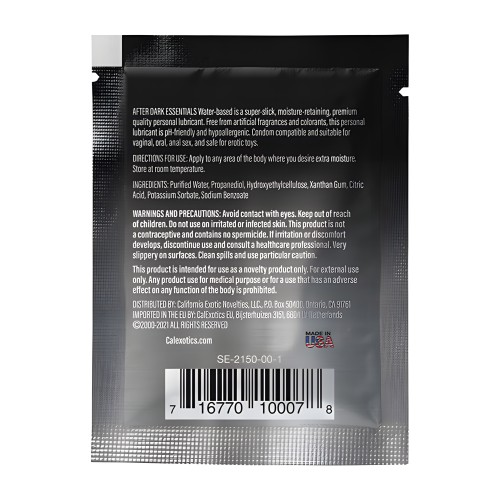Lubricante Personal a Base de Agua After Dark Essentials - .08 oz