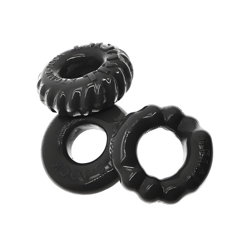 Kit de 3 Anillos para el Pene Oxballs Bonemaker - Negro | Mejora el Rendimiento