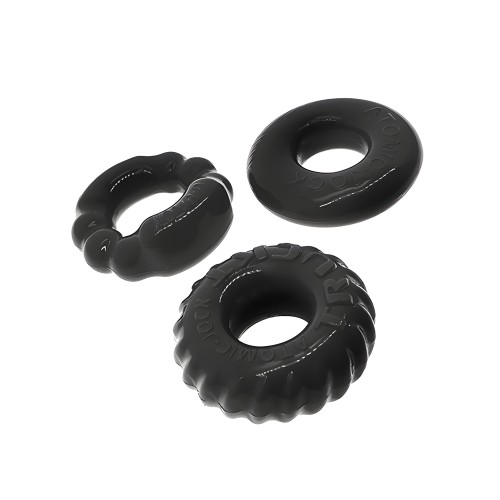 Kit de 3 Anillos para el Pene Oxballs Bonemaker - Negro | Mejora el Rendimiento