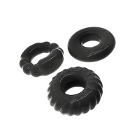 Kit de 3 Anillos para el Pene Oxballs Bonemaker - Negro | Mejora el Rendimiento