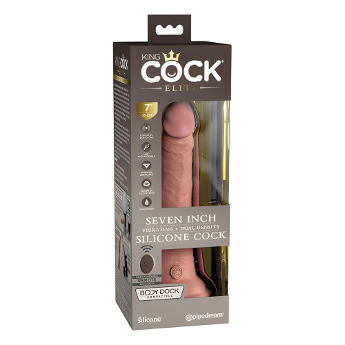 King Cock Elite 7" Cock de Silicona Doble Densidad con Control Remoto