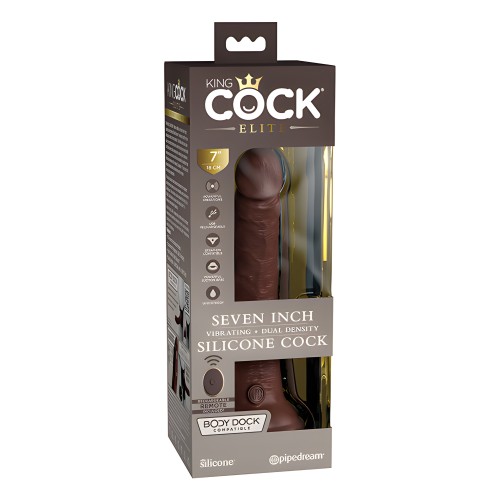 King Cock Elite Vibrating Cock - Brown