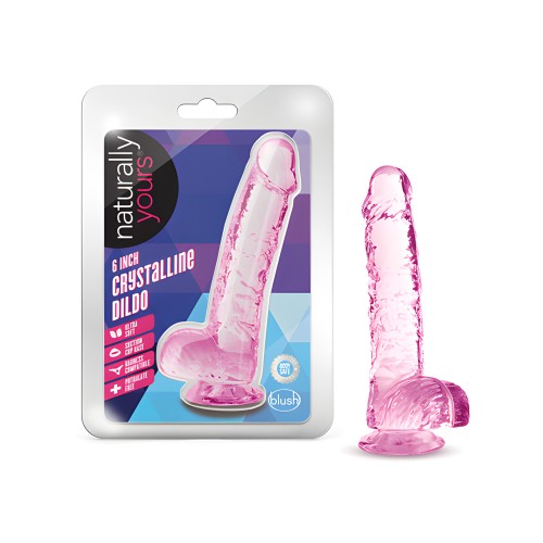 Dildo Cristalino de 6" Naturally Yours - Rosa