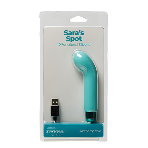 Sara's Spot Rechargeable Bullet w/G Spot Sleeve - 10 Functions Teal