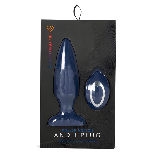 Nu Sensuelle Andii Vertical Roller Motion Butt Plug - Navy