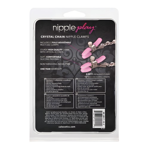 Nipple Play Crystal Chain Nipple Clamps Rosa