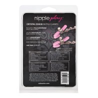 Nipple Play Crystal Chain Nipple Clamps Rosa
