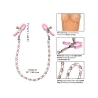 Nipple Play Crystal Chain Nipple Clamps Rosa
