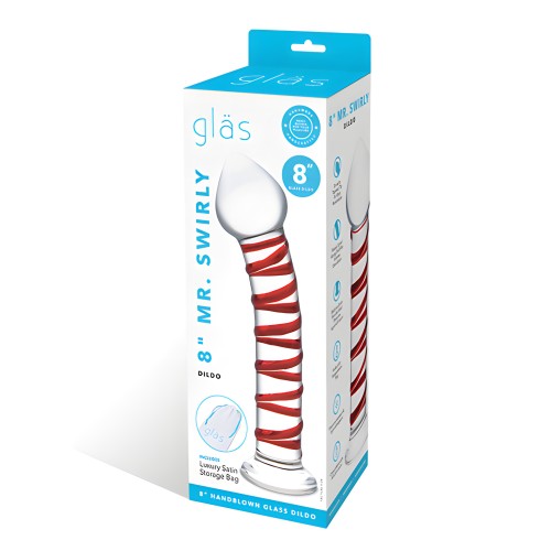Glas 8" Mr. Swirly Glass Dildo - Red